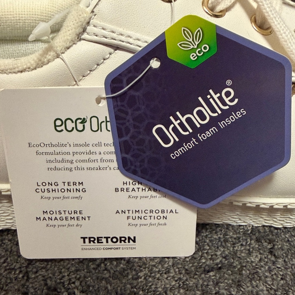 Tretorn Nylite Plus White Leather Sneakers with Leopard Details, Size 9 NWT! - Picture 7 of 7